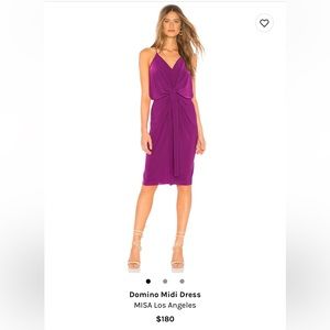MISA domino midi dress fuschia pink size small